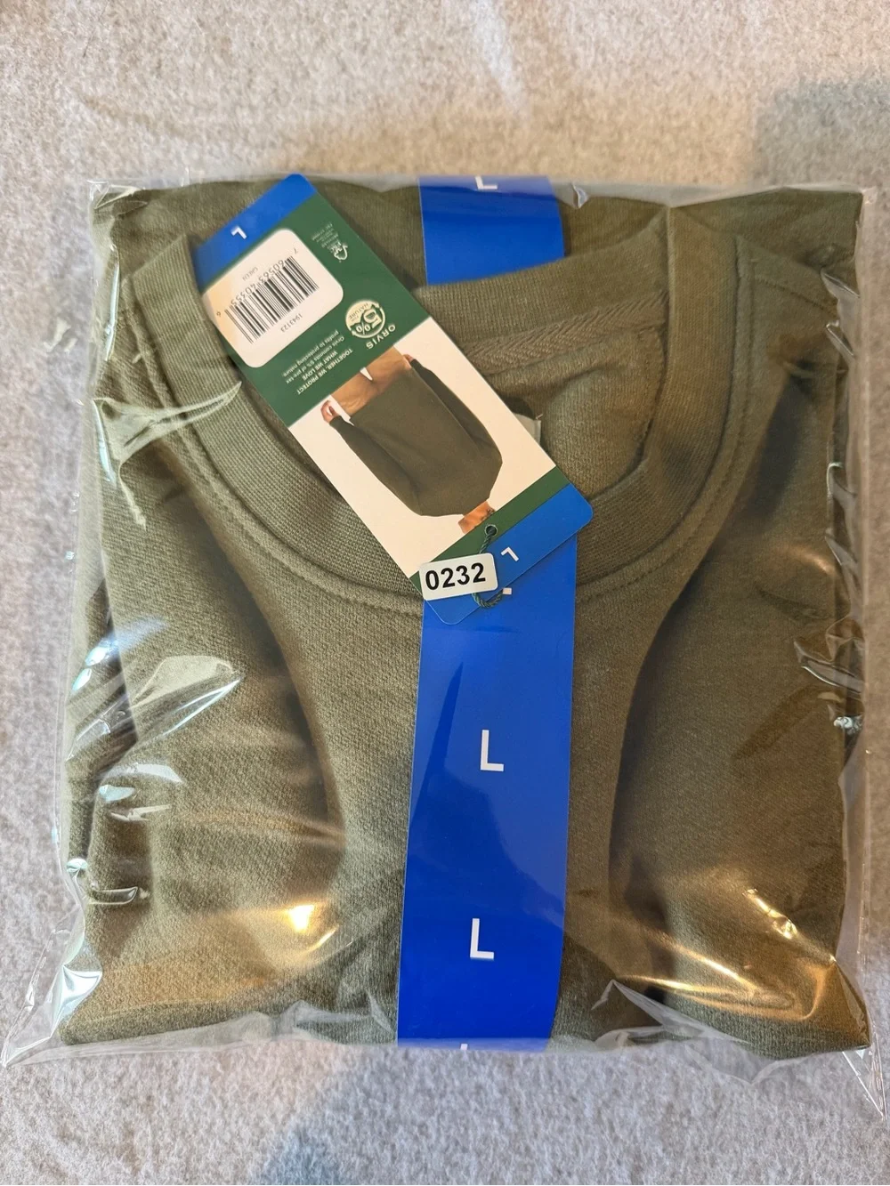 Orvis Men’s Green Cotton/Poly Size L Crew Neck Long Sleeve Sweatshirt NWT
